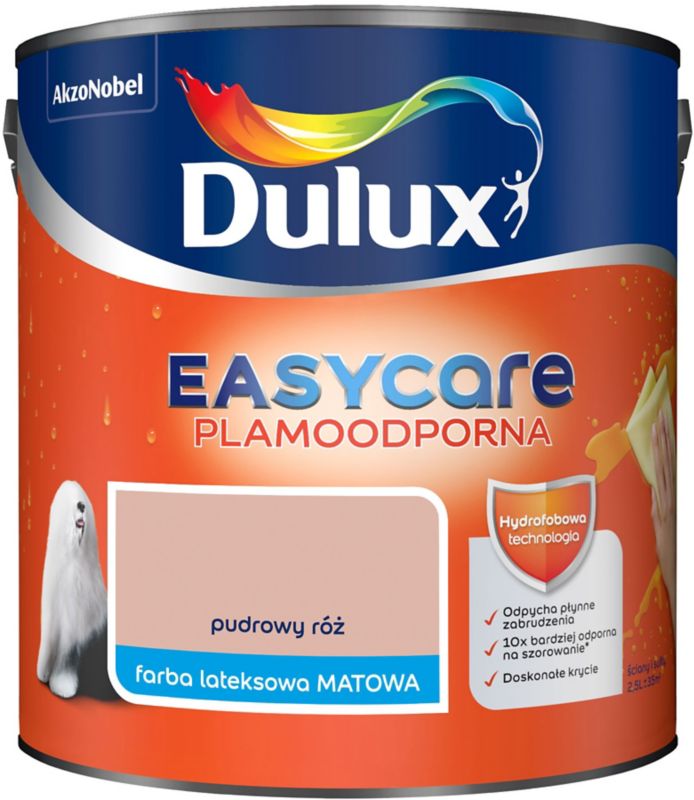 Farba plamoodporna Dulux EasyCare pudrowy róż 2,5 l