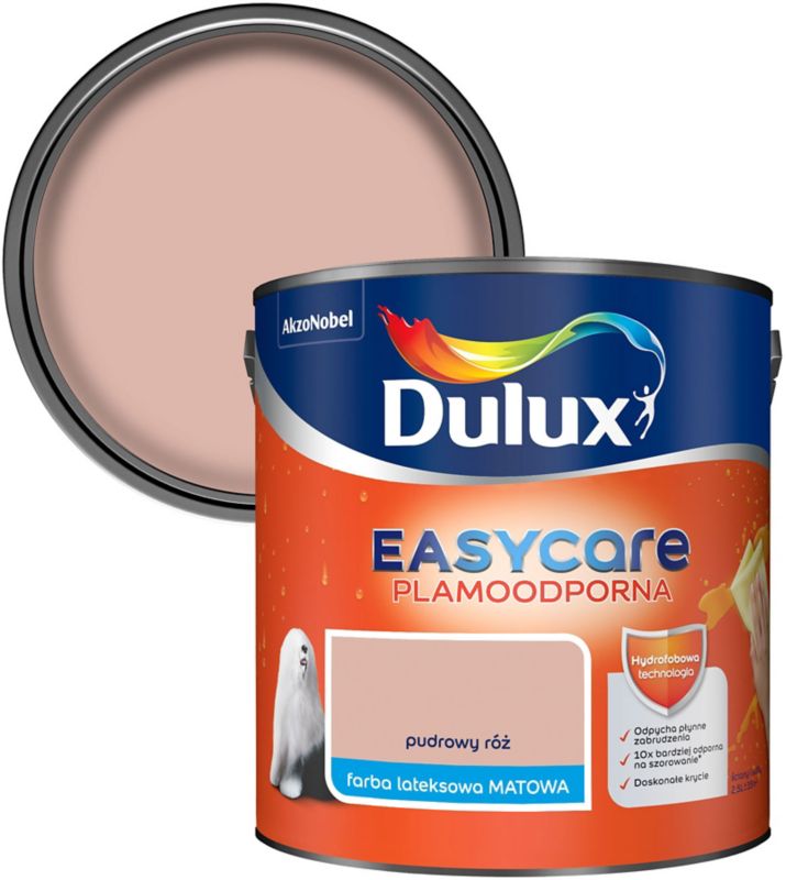 Farba plamoodporna Dulux EasyCare pudrowy róż 2,5 l