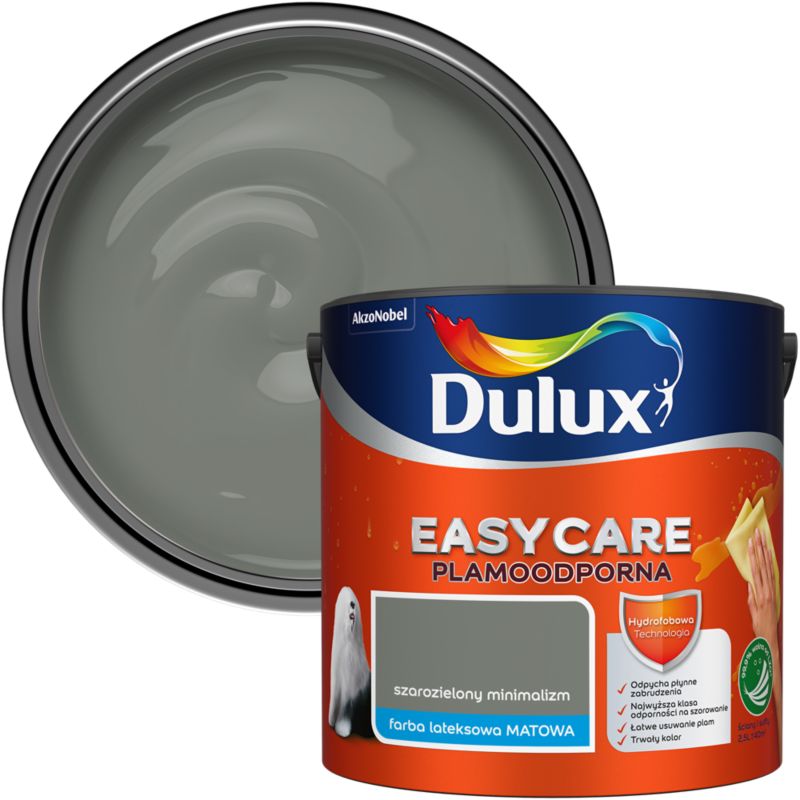 Farba plamoodporna Dulux EasyCare szarozielony minimalizm 2,5 l