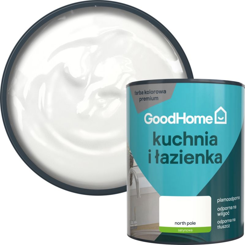 Farba plamoodporna GoodHome Kuchnia i Łazienka NORTH POLE 1 l