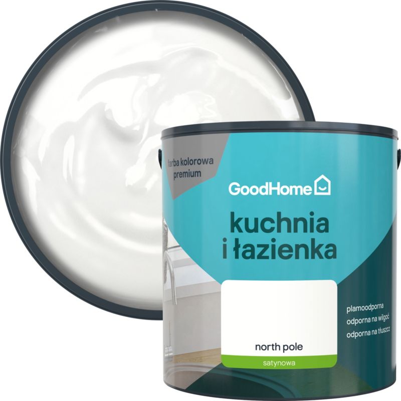 Farba plamoodporna GoodHome Kuchnia i Łazienka north pole 2,5 l