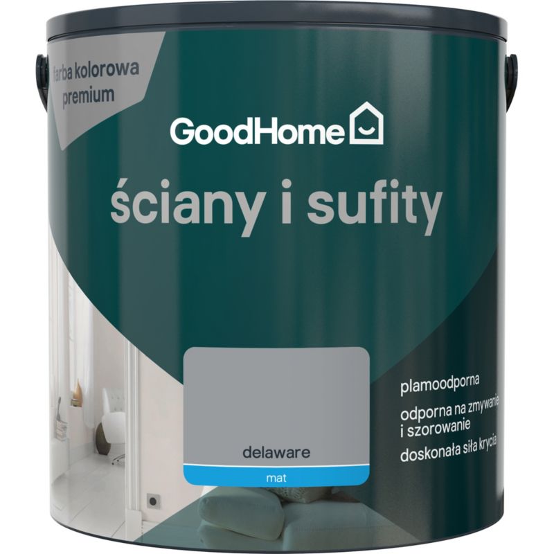 Farba plamoodporna GoodHome Premium Ściany i Sufity delaware 5 l