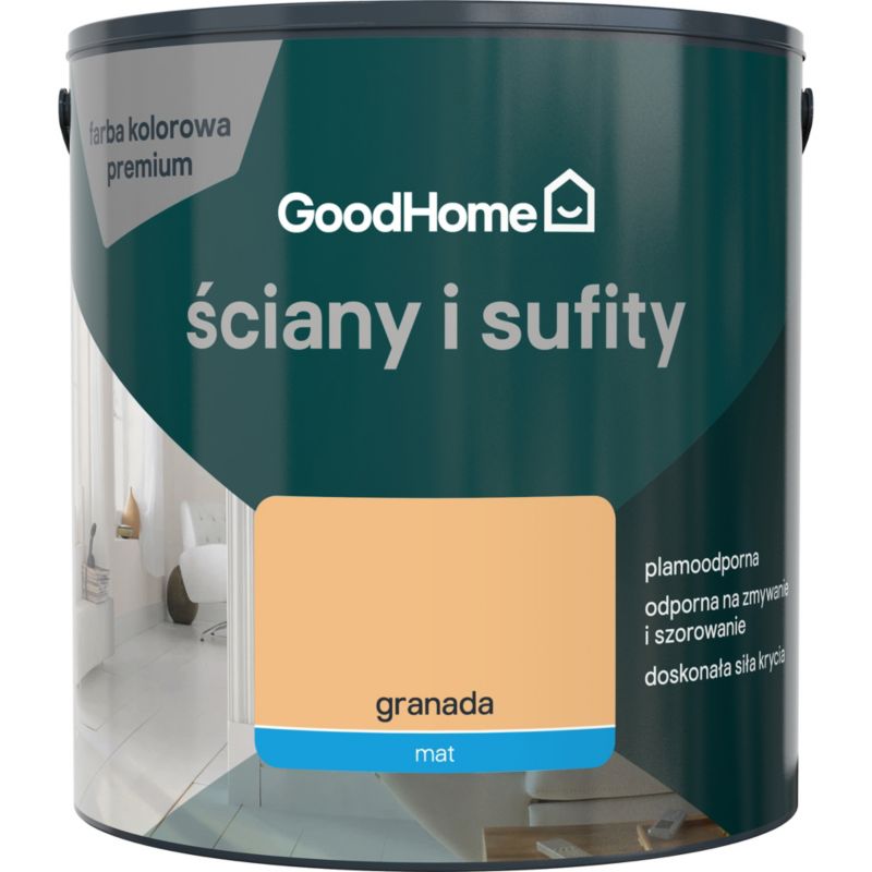 Farba plamoodporna GoodHome Premium Ściany i Sufity granada 2,5 l