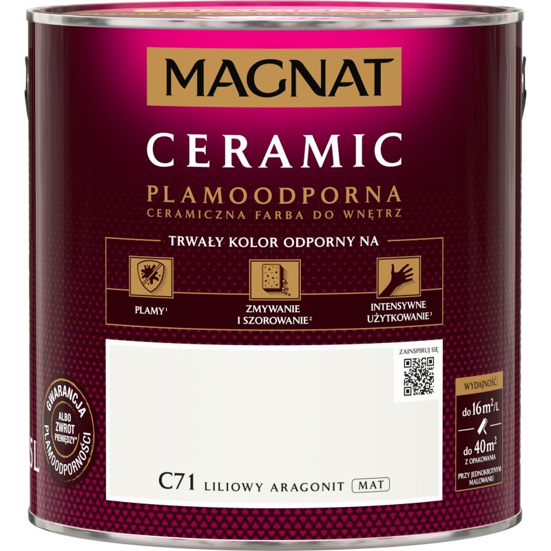 Farba plamoodporna Magnat Ceramic C71 liliowy aragonit 2,5 l