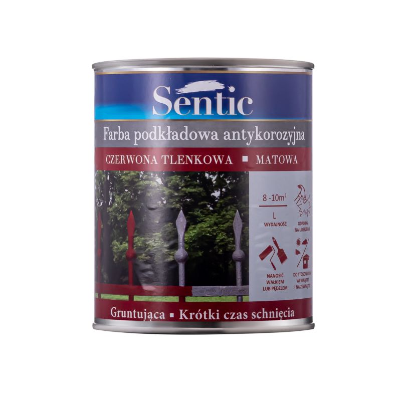 Farba podkładowa antykorozyjna Sentic czerwona tlenkowa 0,75 l
