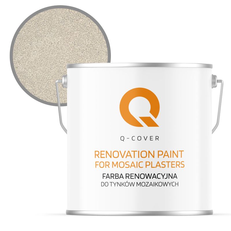 Farba Renowacyjna dla Tynku Mozaikowego Q-Cover Biały Alpejski RAL9010 5L