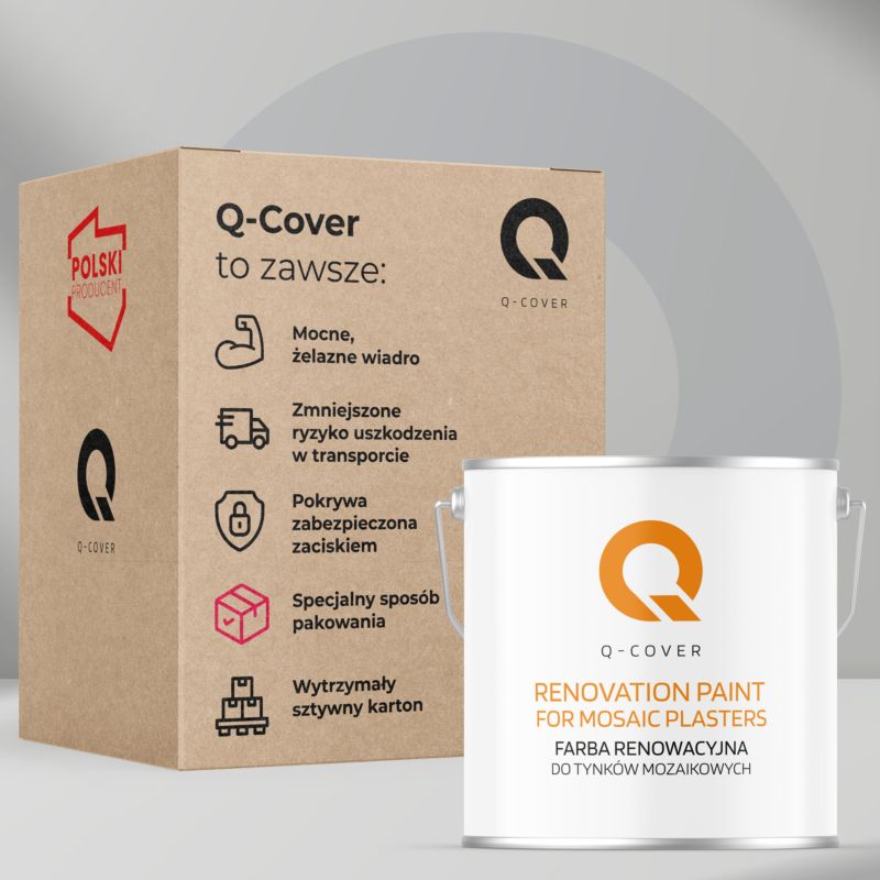 Farba Renowacyjna dla Tynku Mozaikowego Q-Cover Biały Alpejski RAL9010 5L