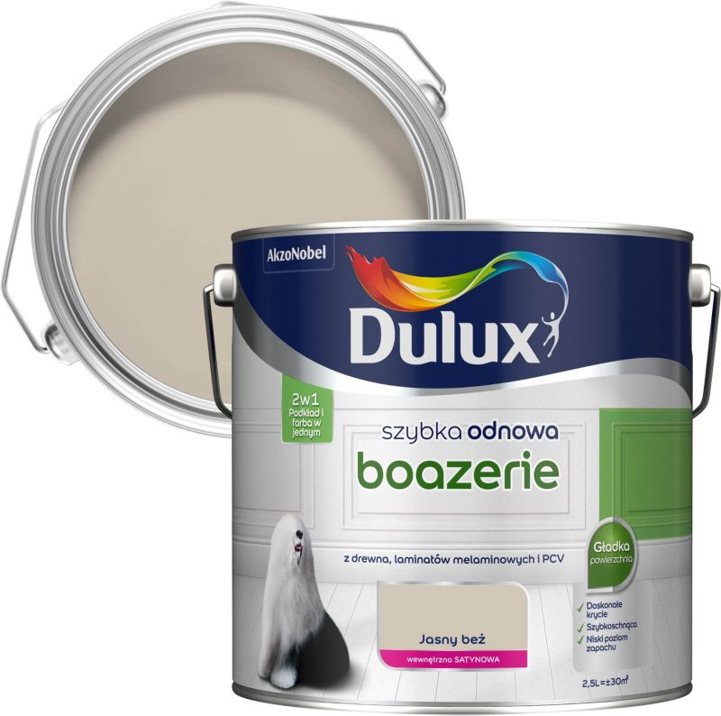 Farba renowacyjna do boazerii Dulux Szybka Odnowa jasny beż 2,5 l