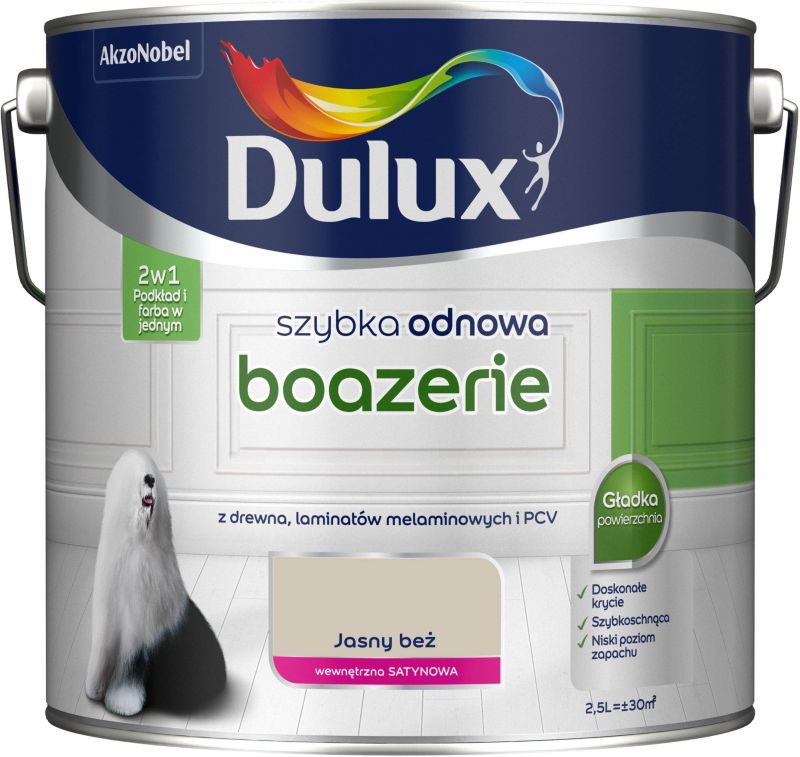 Farba renowacyjna do boazerii Dulux Szybka Odnowa jasny beż 2,5 l