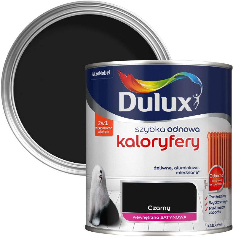 Farba renowacyjna do kaloryferów Dulux Szybka Odnowa czarna 0,75 l