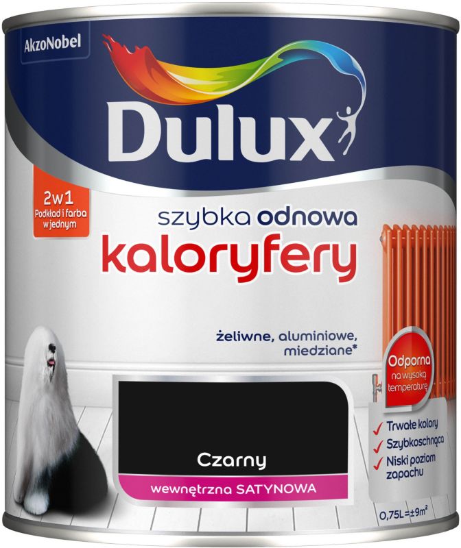 Farba renowacyjna do kaloryferów Dulux Szybka Odnowa czarna 0,75 l