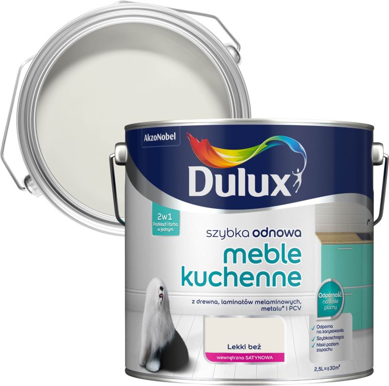 Farba renowacyjna do mebli kuchennych Dulux Szybka Odnowa lekki beż 2,5 l