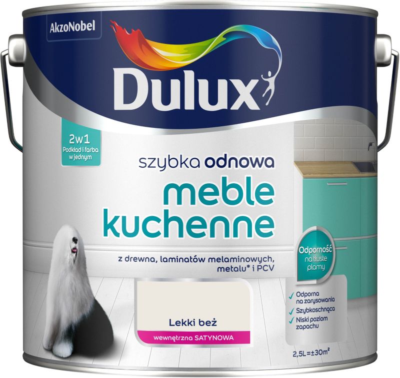 Farba renowacyjna do mebli kuchennych Dulux Szybka Odnowa lekki beż 2,5 l