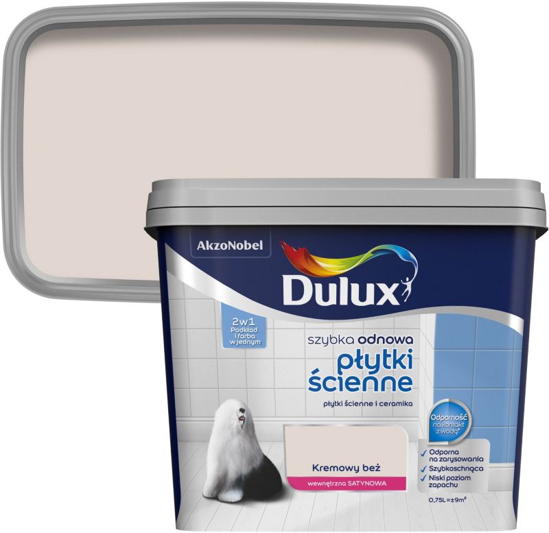 Farba renowacyjna do płytek ściennych Dulux Szybka Odnowa kremowy beż 0,75 l