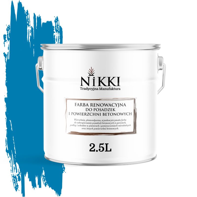 Farba Renowacyjna do Posadzek Podłóg Betonowych NIKKI Błękitny RAL5015 Satyna 2,5L