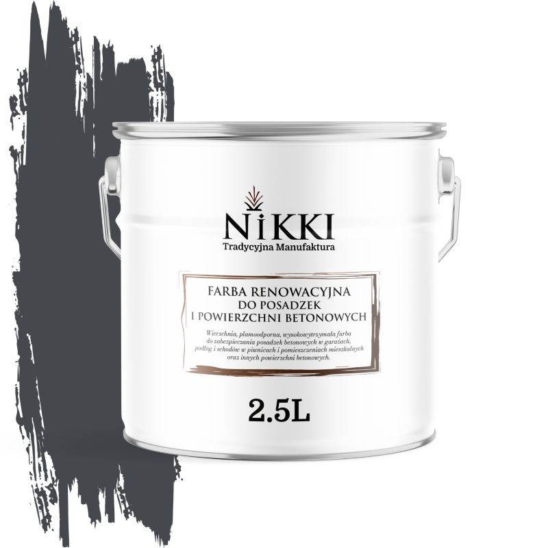 Farba Renowacyjna do Posadzek Podłóg Betonowych NIKKI Grafitowy RAL7024 Satyna 2,5L