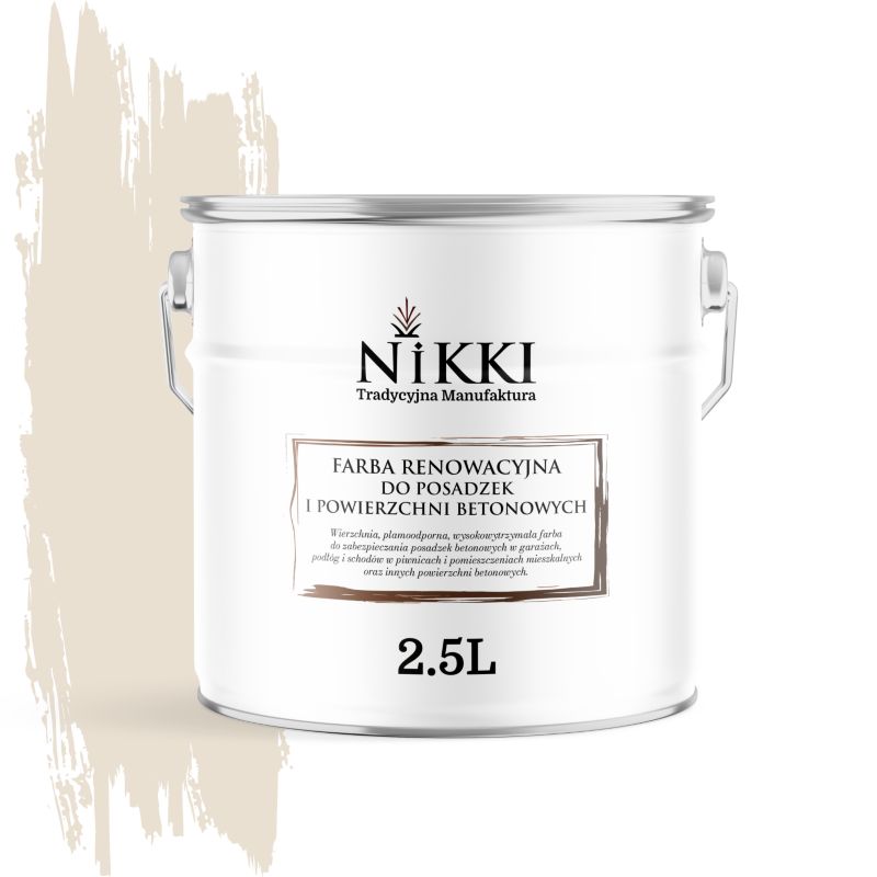 Farba Renowacyjna do Posadzek Podłóg Betonowych NIKKI Kremowy RAL9001 Półmat 2,5L