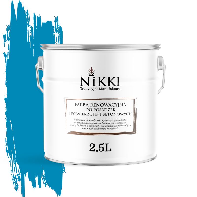 Farba Renowacyjna do Posadzek Podłóg Betonowych NIKKI Niebieski jasny RAL5012 Półmat 2,5L