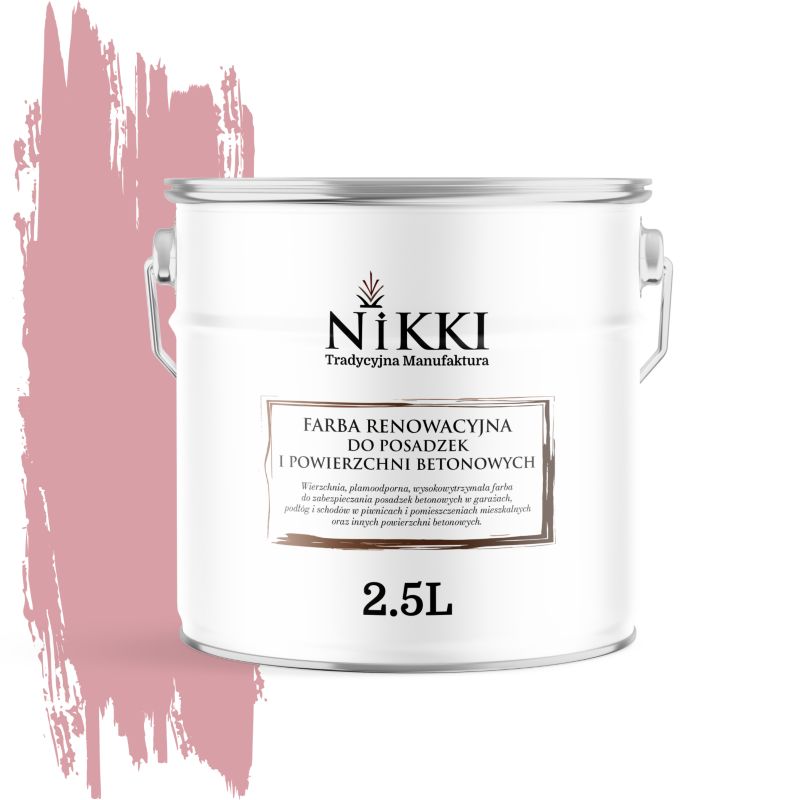 Farba Renowacyjna do Posadzek Podłóg Betonowych NIKKI Różowy jasny RAL3015 Satyna 2,5L