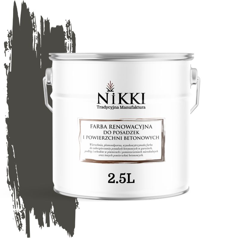Farba Renowacyjna do Posadzek Podłóg Betonowych NIKKI Szary ciemny RAL7022 Półmat 2,5L