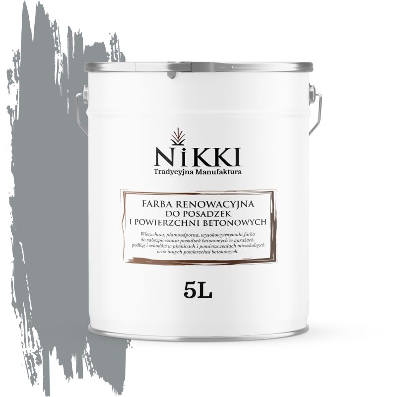 Farba Renowacyjna do Posadzek Podłóg Betonowych NIKKI Szary RAL7045 Satyna 5L