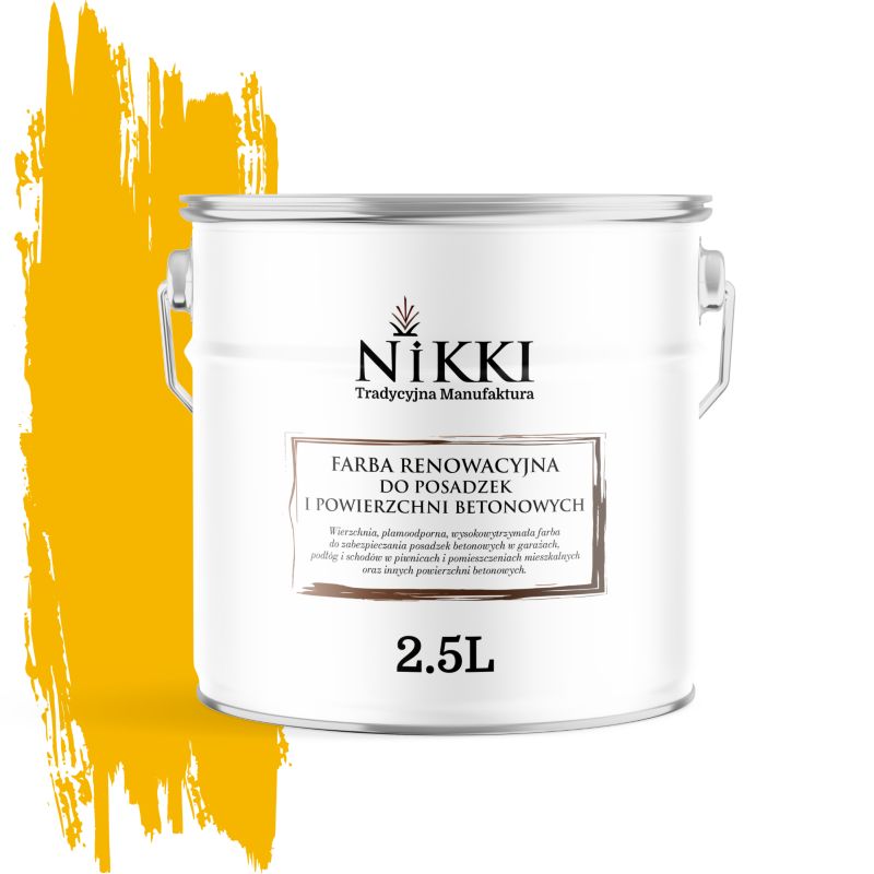 Farba Renowacyjna do Posadzek Podłóg Betonowych NIKKI Żółty kadmowy RAL1021 Mat 2,5L