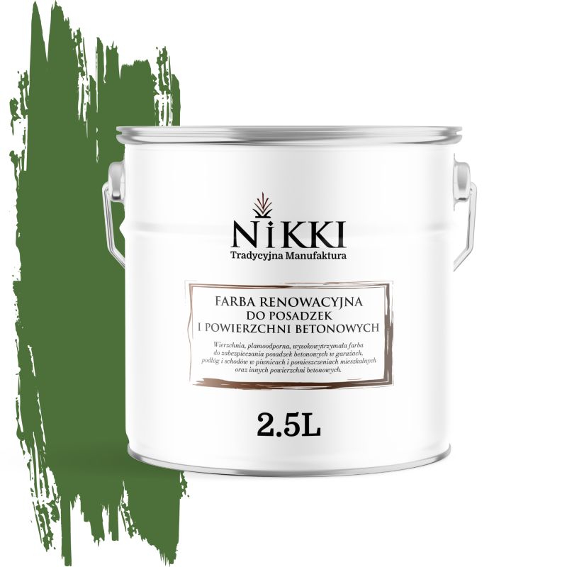 Farba Renowacyjna do Posadzek Podłóg Betonowych NIKKI Zielony trawiasty RAL6010 Satyna 2,5L