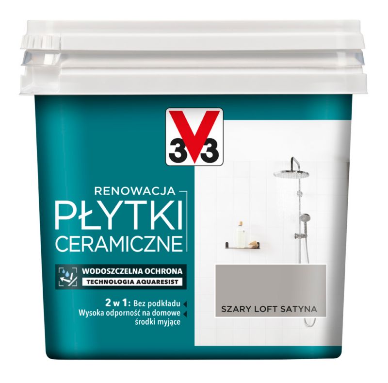 Farba renowacyjna V33 Płytki Ścienne szary loft satyna 0,75 l