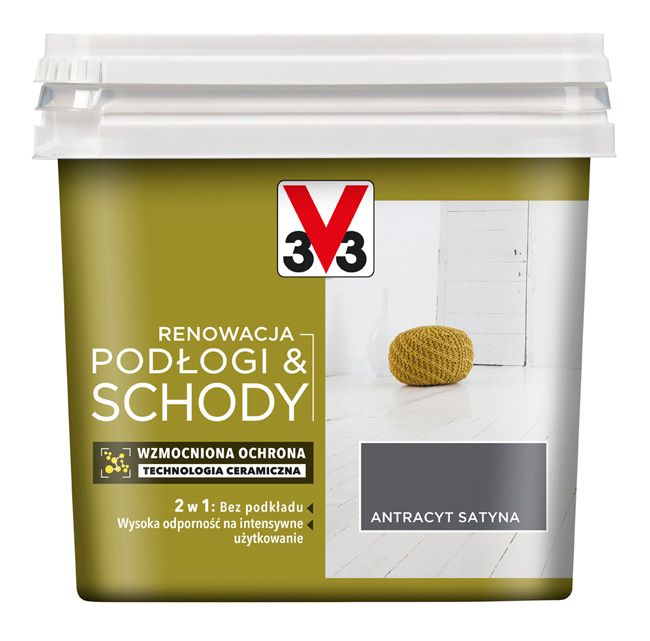 Farba renowacyjna V33 Podłogi & Schody antracyt satyna 0,75 l