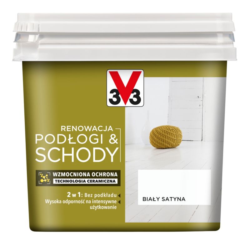 Farba renowacyjna V33 Podłogi & Schody biały satyna 0,75 l