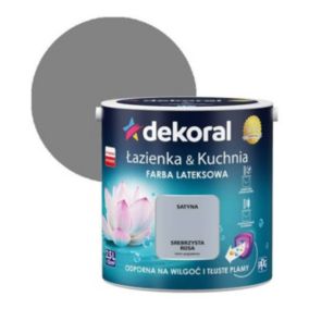 Farba satynowa Dekoral Łazienka i Kuchnia srebrzysta rosa 2,5 l