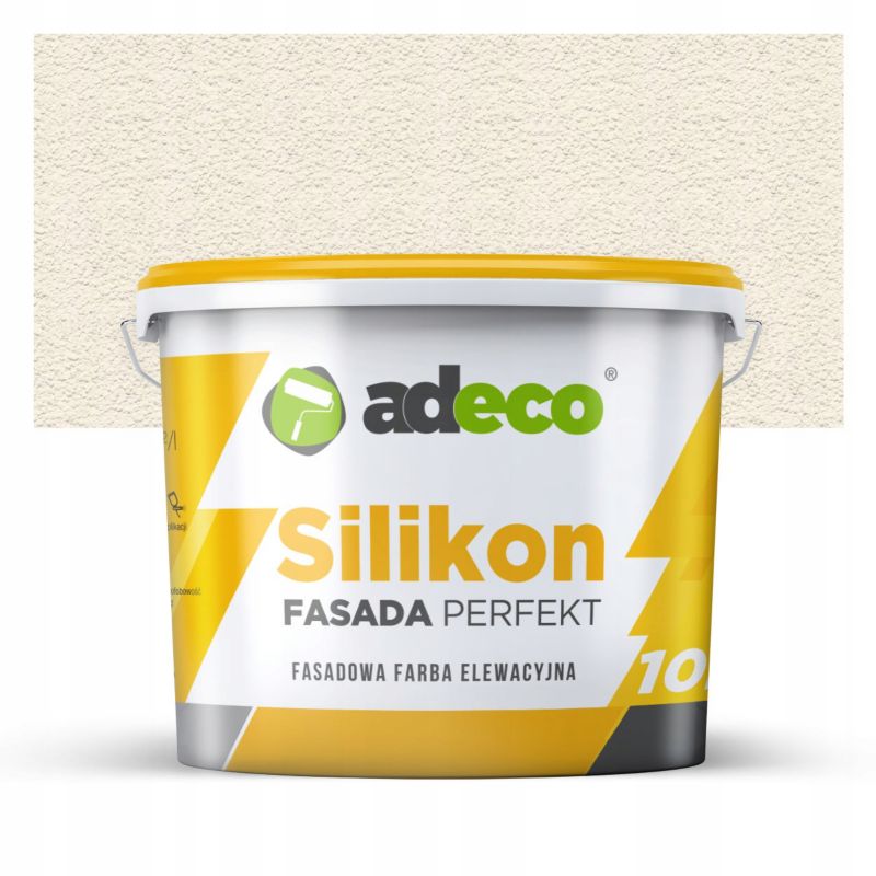 Farba silikonowa elewacyjna ścienna 10l kolor kremowa biel RAL9001 Adeco 1 szt.