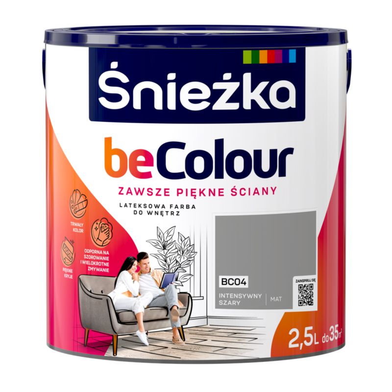 Farba Śnieżka Becolour intensywnie szary 2,5 l