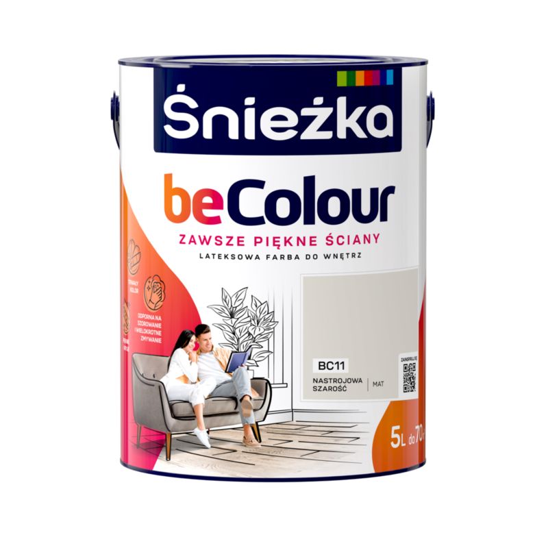 Farba Śnieżka Becolour nastrojowa szarość 5 l