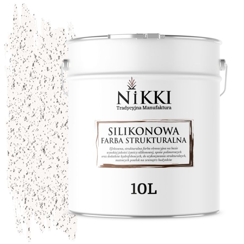 Farba Strukturalna Elewacyjna Silikonowa NIKKI Biały F101 10L
