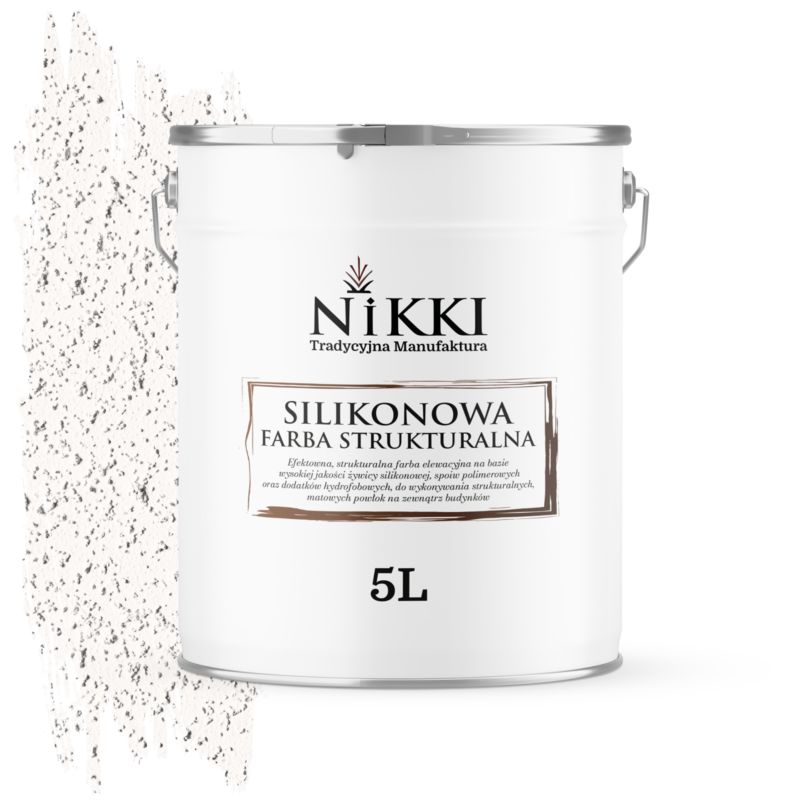 Farba Strukturalna Elewacyjna Silikonowa NIKKI Biały F101 5L