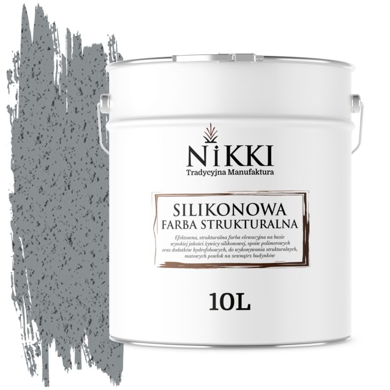 Farba Strukturalna Elewacyjna Silikonowa NIKKI Szary 7045 10L