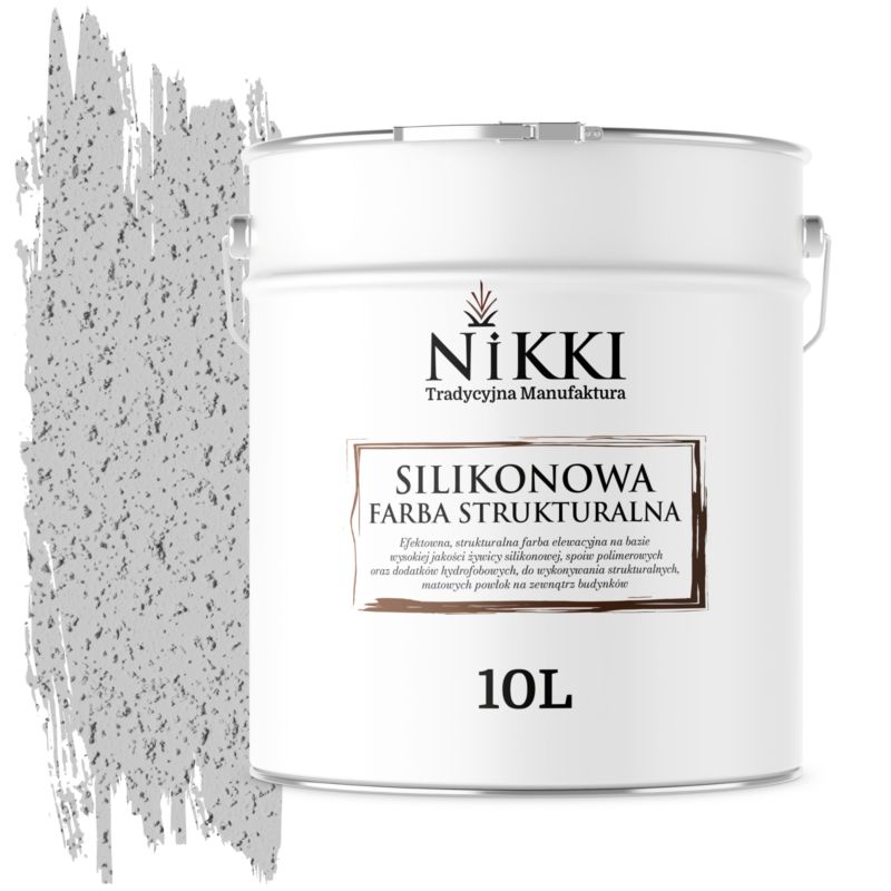 Farba Strukturalna Elewacyjna Silikonowa NIKKI Szary jasny F262 10L