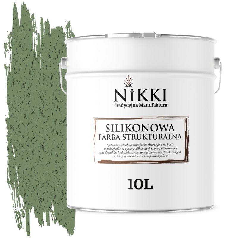 Farba Strukturalna Elewacyjna Silikonowa NIKKI Zielony ciemny F476 10L