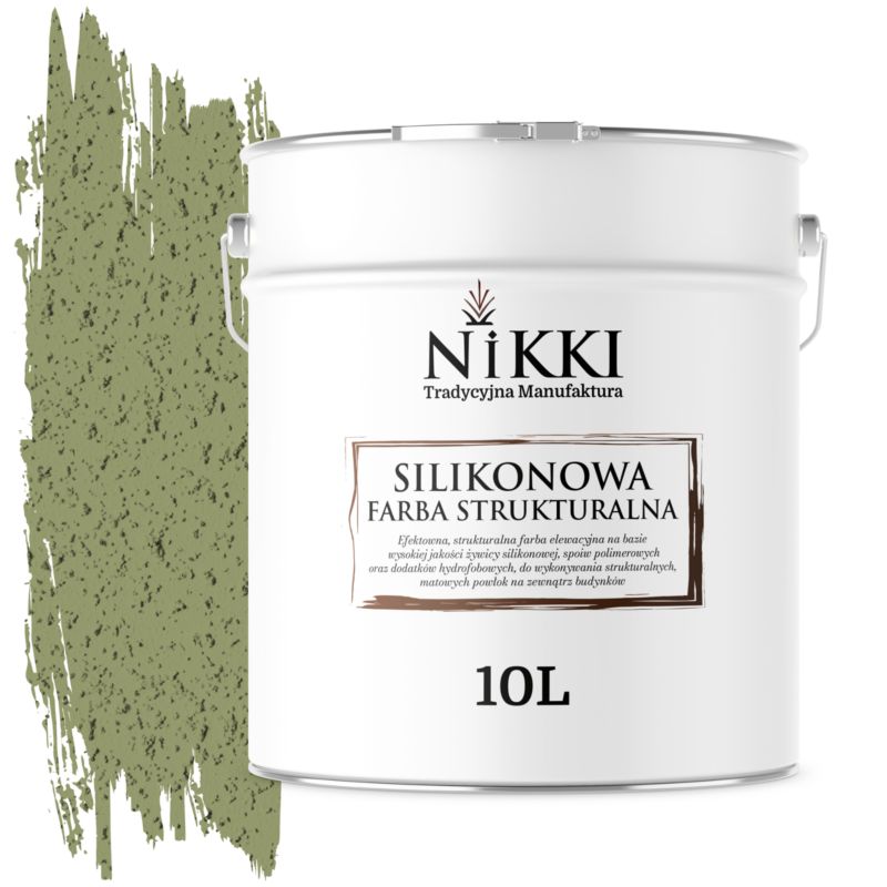 Farba Strukturalna Elewacyjna Silikonowa NIKKI Zielony F484 10L