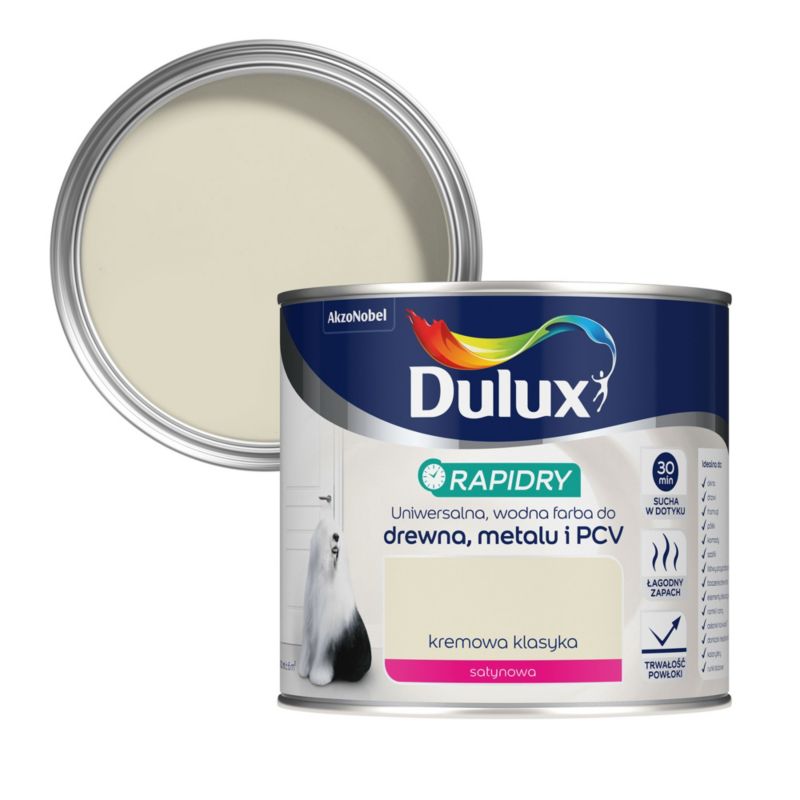 Farba uniwersalna Dulux Rapidry kremowa klasyka 0,4 l