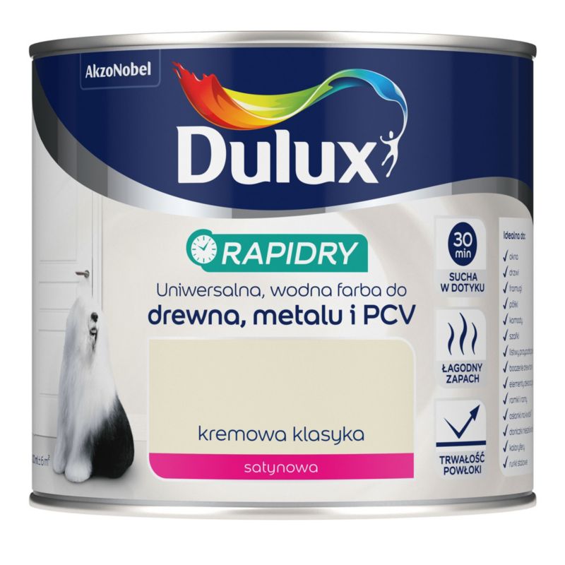 Farba uniwersalna Dulux Rapidry kremowa klasyka 0,4 l