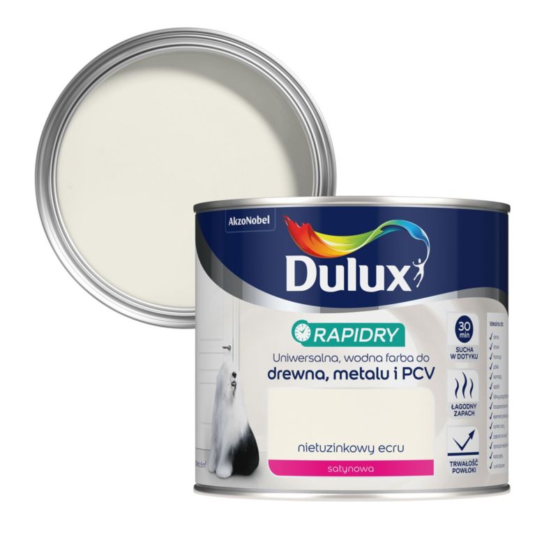 Farba uniwersalna Dulux Rapidry nietuzinkowu ecru 0,4