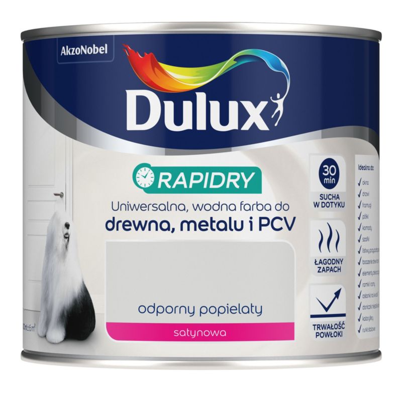 Farba uniwersalna Dulux Rapidry odporny popielaty 0,4 l_