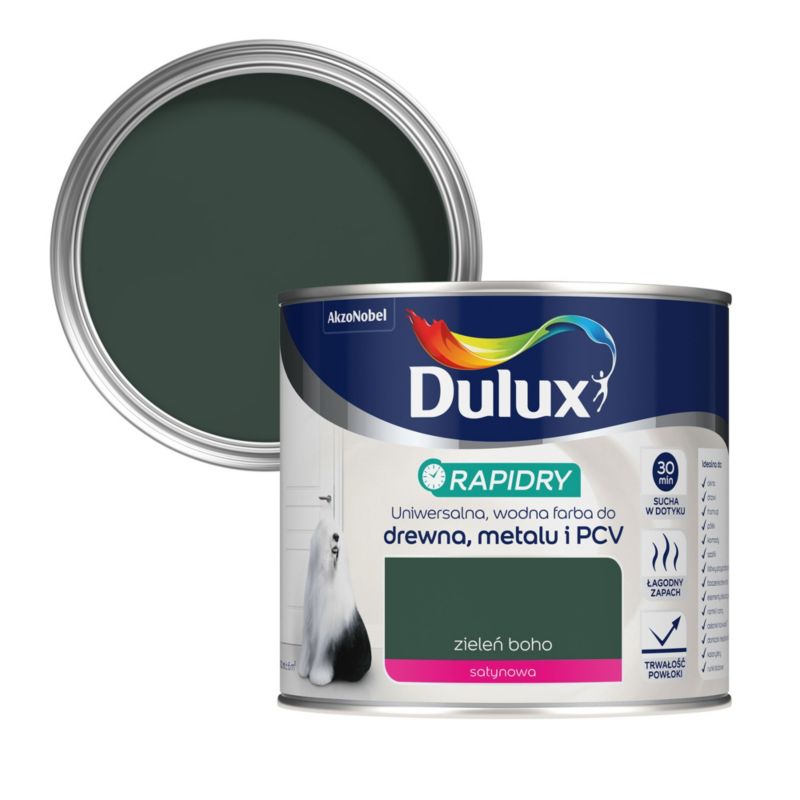 Farba uniwersalna Dulux Rapidry zieleń boho 0,4 l_