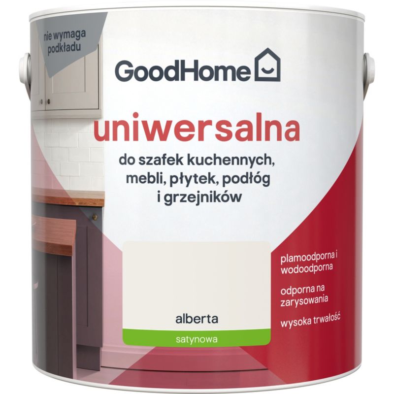 Farba uniwersalna GoodHome Reno alberta satyna 2 l