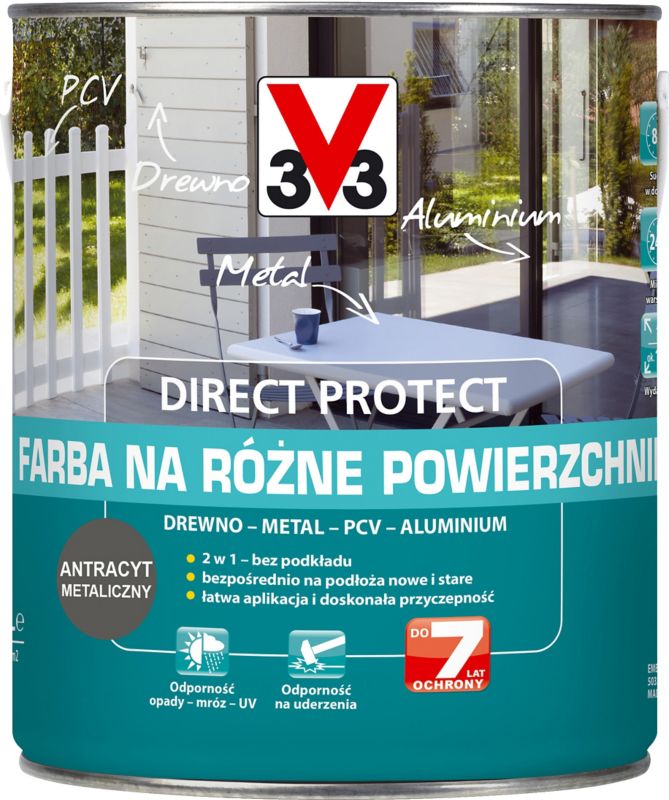 Farba V33 Direct Protect antracyt 2,5 l