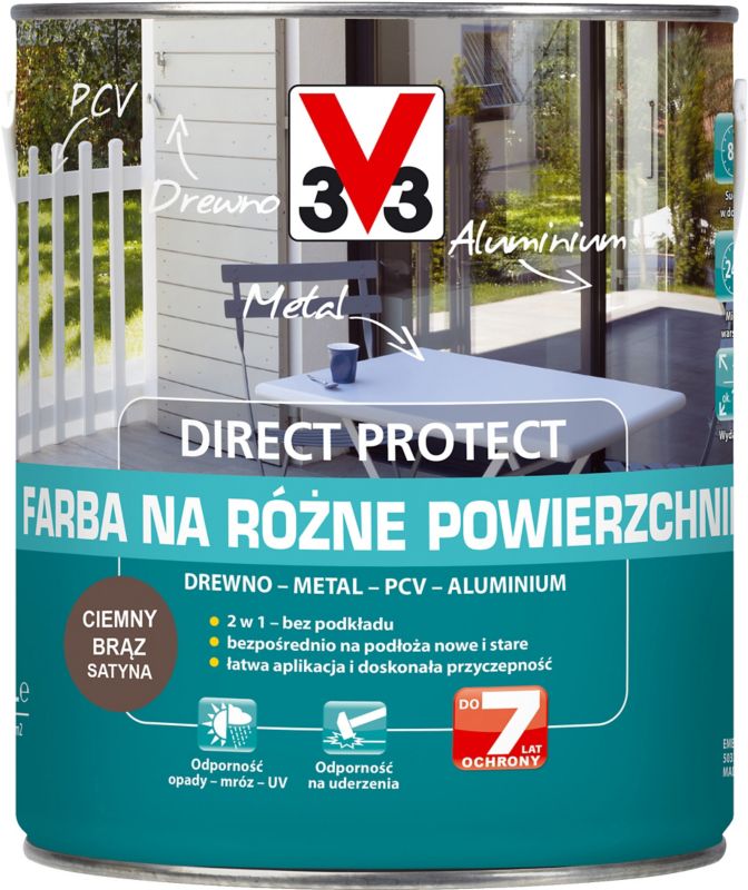 Farba V33 Direct Protect ciemnobrązowa 2,5 l