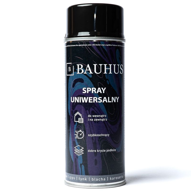 Farba w sprayu Bauhus Uniwersalna czarny połysk RAL 9005 1 szt.