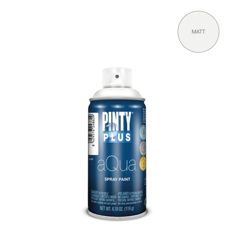 Farba wodna dekoracyjna w spray PintyPlus Aqua biały 0.15L